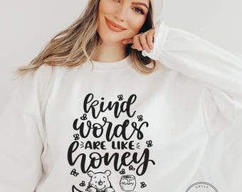 Pooh Kind Words are Like Honey Proverbs 16:24 Adult Unisex Crewneck Sweatshirt (AS372) * HM