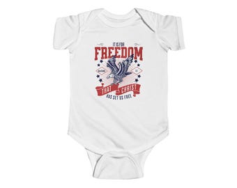 Es para ser libres que Cristo nos libertó Gálatas 5:1 Body de manga corta unisex para bebé (IB313)