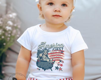 America First Patriotic 250 Infant Rabbit Skins Unisex Short Sleeve T-Shirt * Deuteronomy 28:43-44 (IT664)