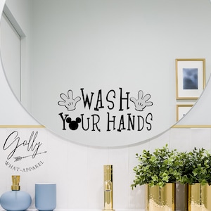 THE ORIGINAL Mickey Wash Your Hands Decal * Mickey Bathroom Decal * Wash Your Hands Decal *  Mickey Bathroom Decor
