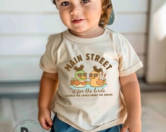 Main Street Is For the Birds Respect the Locals Toddler Bella Canvas Unisex Short Sleeve T-Shirt * Here For the Snacks (TT41)