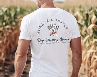 Horace and Jaspers Dog Grooming Service Double Sided Adult Bella Canvas Unisex T-Shirt (ADST713)