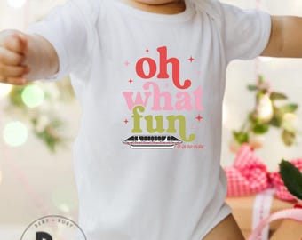 Oh What Fun It Is To Ride Epcot Christmas Monorail Rabbit Skins™ Infant Unisex Short Sleeve Bodysuit (IB83)