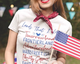 Lands That I Love Shirt * Lands of Magic Kingdom Shirt * Mickey July 4 Shirt * Magical July 4th Shirt