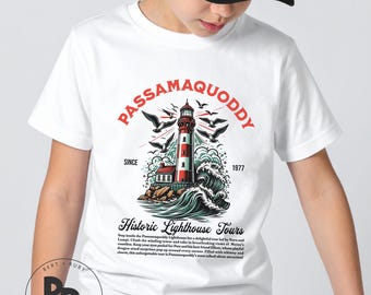 Passamaquoddy Lighthouse Tours Youth Bella Canvas Unisex Short Sleeve T-Shirt (YT158) * Petes Dragon * Brazzle Dazzle