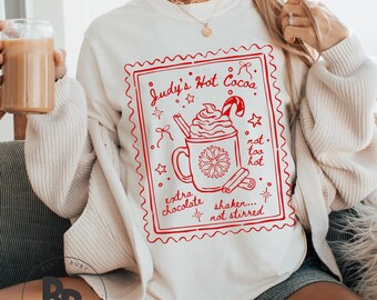 Judy's Hot Cocoa Not Too Hot Extra Chocolate Shaken Not Stirred Doodle Comfort Colors™ Adult Unisex T-Shirt (ACCT25)