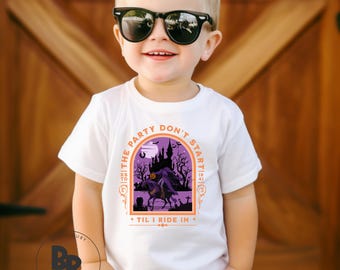 The Party Don't Start Til I Ride In Headless Horseman Toddler Unisex Short Sleeve Jersey T-Shirt (TT154) * HM