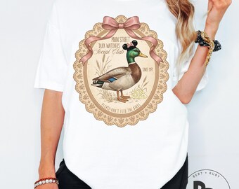 Main Street Duck Watchers Social Club Coquette Comfort Colors™ Adult Unisex T-Shirt * Main Street Ducks Co   (ACCT58)