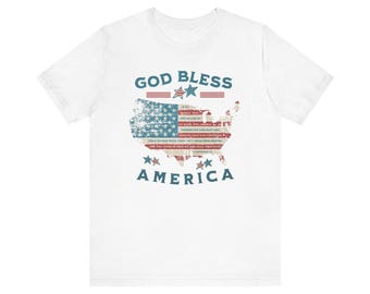 God Bless America * 2 Chronicles 7:14 Adult Bella Canvas Unisex Short Sleeve T-Shirt * America 250 (AT662)