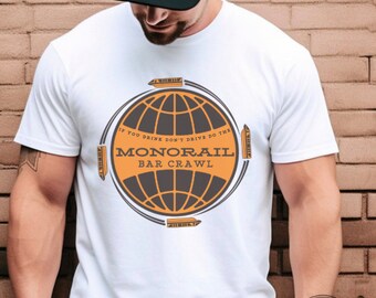 Monorail Bar Crawl Adult Unisex Short Sleeve Jersey T-Shirt (AT512)