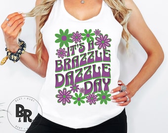 It's a Brazzle Dazzle Day Ladies Fitted Lightweight Jersey Knit Racerback Tank (LT159) * Pete's Dragon