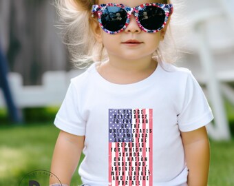 Distressed American Flag Pledge of Allegiance Infant Rabbit Skins Unisex Short Sleeve T-Shirt (IT663) * America 250