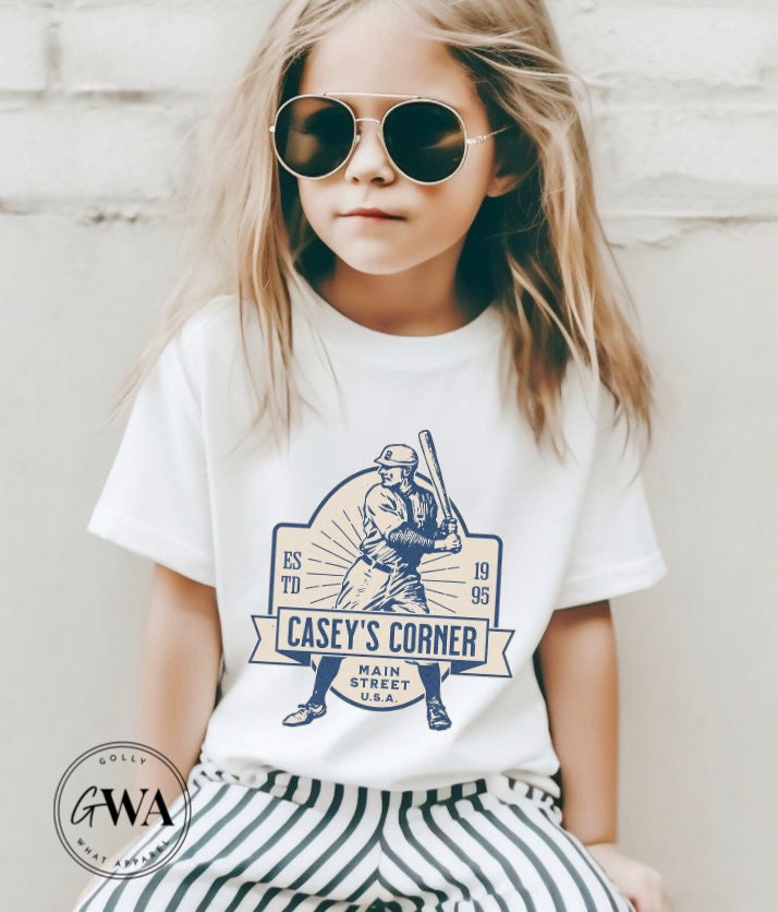 トップス half-sleeves t-shirt Casey's Corner Baseball Youth Unisex Short Sleeve Jersey T-shirt