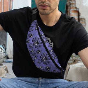 Haunted House Wallpaper Fanny Pack Crossbody Sling Belt Bag (FP555)