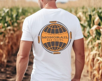 Monorail Bar Crawl Double Sided Adult Unisex Short Sleeve Jersey T-Shirt (ADST512)