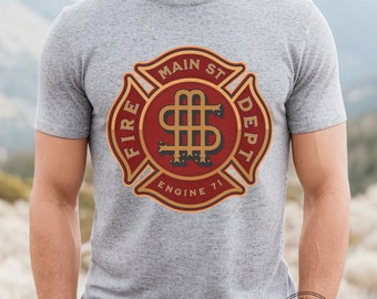 Main Street Fire Department Adult Unisex Short Sleeve Jersey T-Shirt (AT148)