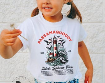 Passamaquoddy Lighthouse Tours Toddler Bella Canvas Unisex Short Sleeve T-Shirt (TT158) * Petes Dragon * Brazzle Dazzle