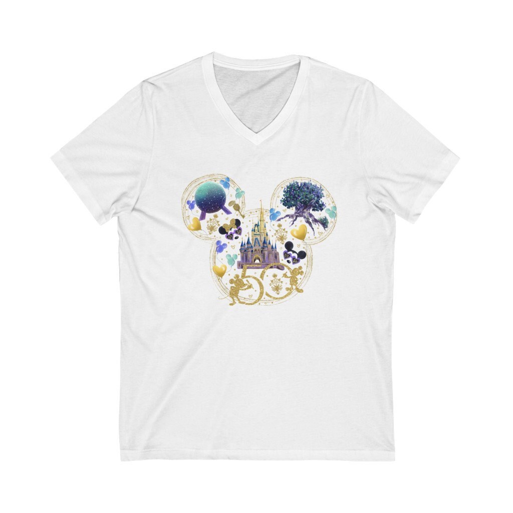 Discover Mickey Ears 50th Birthday Shirt V-Neck * Magic Kingdom Anniversary shirt