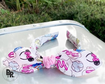 LAST ONE -- Minnie Ears Fabric Headband * Mickey Balloons Bowband * Top Knot Head Band * Fabric Knotted Headband * Adjustable Bowband (HB16)
