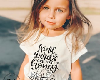 Pooh Kind Words are Like Honey Proverbs 16:24 Youth Unisex Short Sleeve Jersey T-Shirt (YT372) * HM