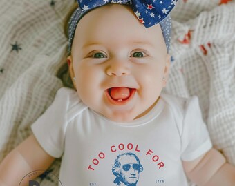 Too Cool For British Rule Infant Unisex Short Sleeve Jersey Bodysuit (IB652)