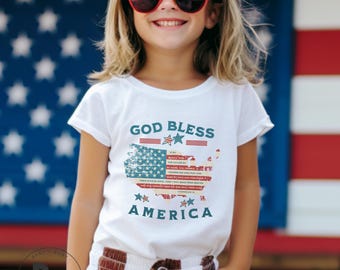God Bless America * 2 Chronicles 7:14 Youth Bella Canvas Unisex Short Sleeve T-Shirt (YT662)