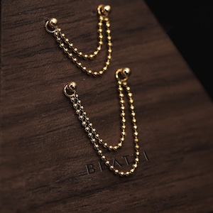 NEW ‣ BEATTI Draping Chain Collection • Tiny Delicate Double Chain Attachment  • Tiny Chain Attachment