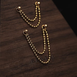 NEW ‣ BEATTI Draping Chain Collection • Tiny Delicate Double Chain Attachment  • Tiny Chain Attachment