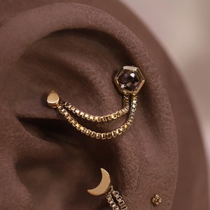NEW ‣ A Set • BEATTI Draping Chain Collection • Box Chain Attachment SET  • Piercing Chain  •  Conch Chain  •  Cartilage Chain