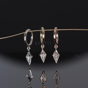NEU ‣ 14K Solid Gold Drachen Weiß Topas Clicker Hoop! • 18G 6 mm • Winzige 14K Gold Knorpel Hoop • Gold Knorpel Clicker