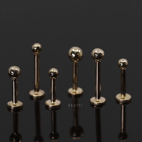 NEW 18G Tiny 2mm/2.5mm/3mm 14K Solid Gold Ball Labret - Etsy Canada