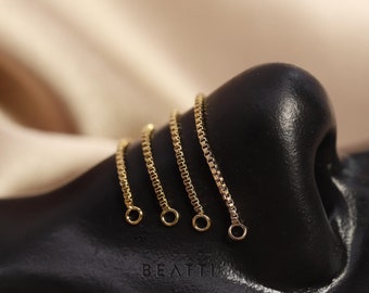 NEW ‣ 4PCS SET • BEATTI Draping Chain Collection •  Box Chain Delicate Chain Set  • Piercing Chains  •  Conch Chains  •  Cartilage Chains