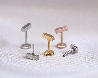 NEW ‣ 20G / 18G Tiny Bar Stud Threadless Push Pin Labret Stud • Mini Bar Cartilage earring • Tragus stud • Flat Back Earrings