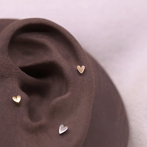 NEW ‣ BEATTI Darling Heart Threadless Push Pin Labret Stud • Mini Heart Cartilage earring • Tragus/Helix/Conch • FlatBack Earrings