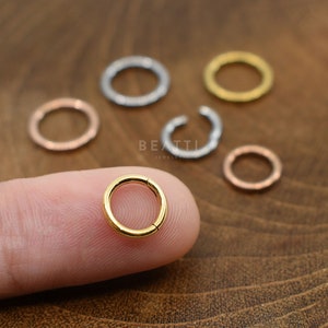 16G/18G Tiny Cartilage Hoop Seamless Hinged Clicker Hoop Cartilage Hoop 316L SS Daith Earring Clicker Helix earring Segment Ring image 1