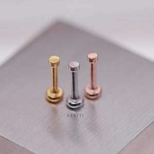 NEW ‣ 1.5mm MicroDot Round Flat Disc Threadless Push Pin Labret Stud • MicroDot Cartilage Stud • Tragus/Helix/Conch • FlatBack Earrings