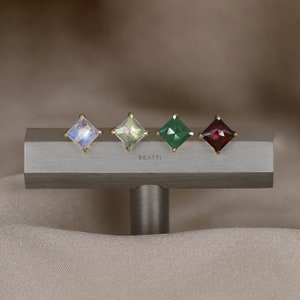Kaya • BEATTI Natural Gemstone Threadless Ends • Garnet, Aventurine, Labradorite, Moonstone • 925 Silver with 14K Gold Vermeil • Titanium