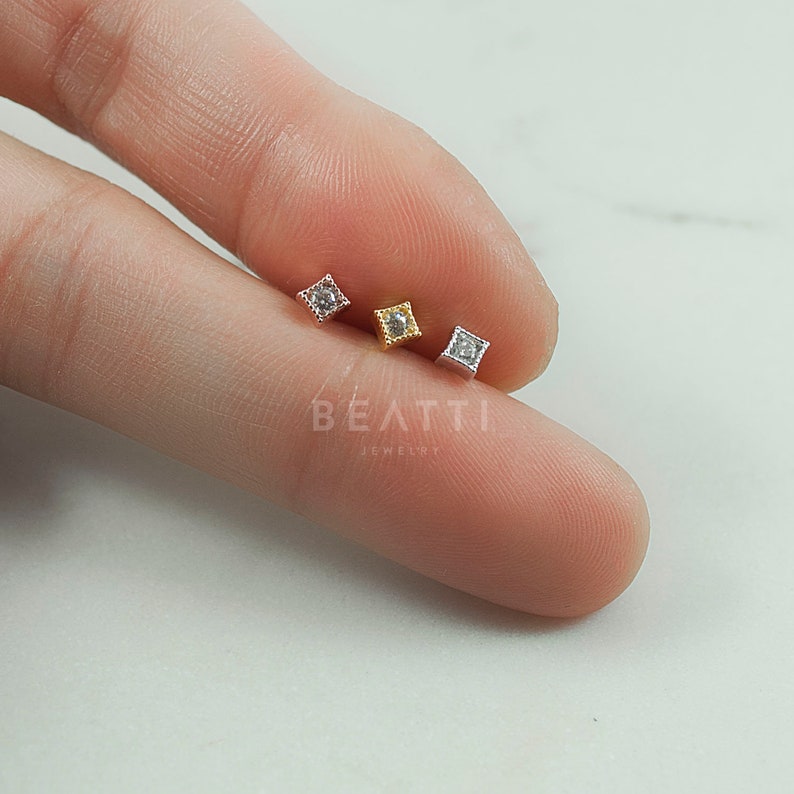 diamond helix stud earring