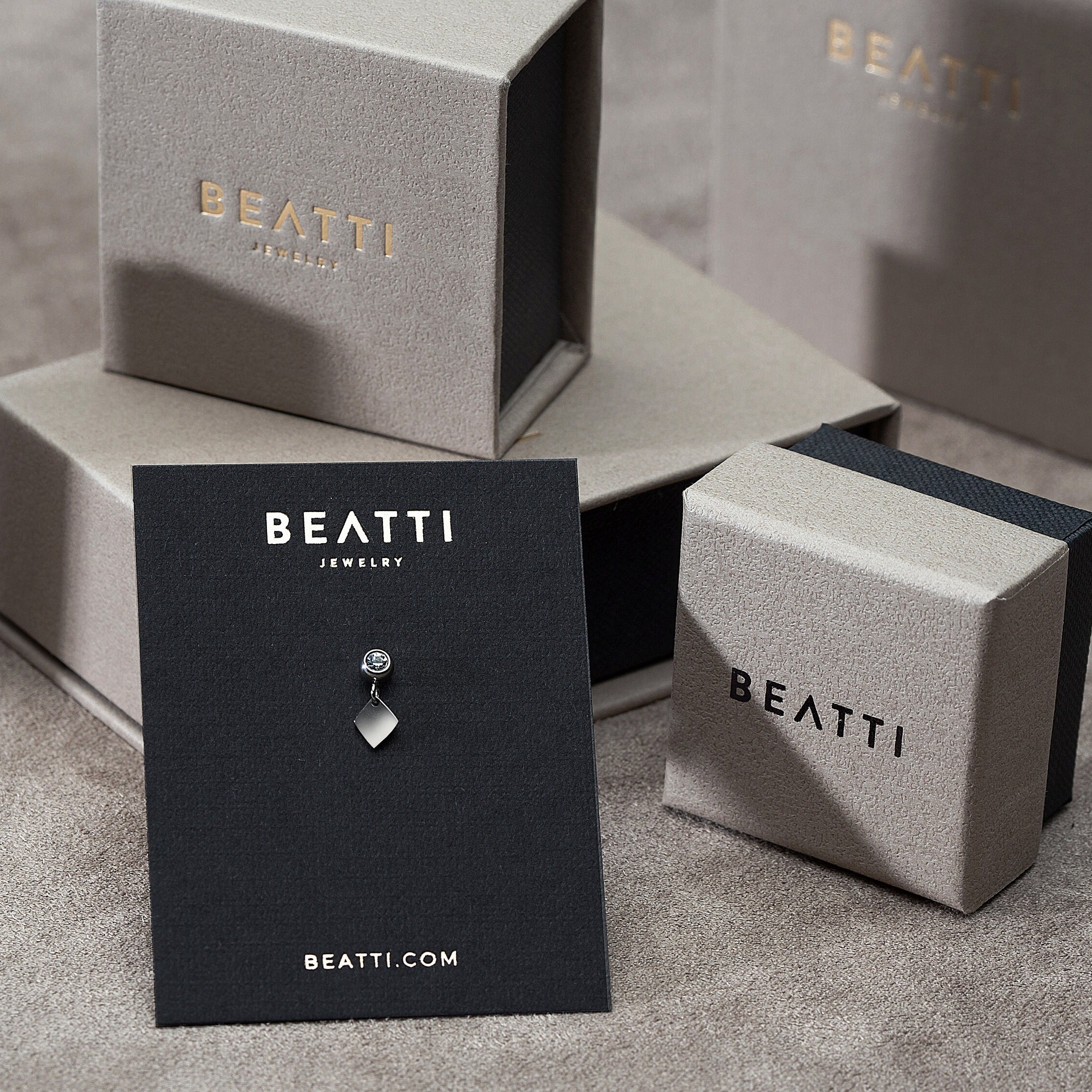 Emma • BEATTI Natural Gemstone Threadless Flat Back Earring  • Tiny Teardrop Gemstone Cartilage Earring • Push Pin Stud