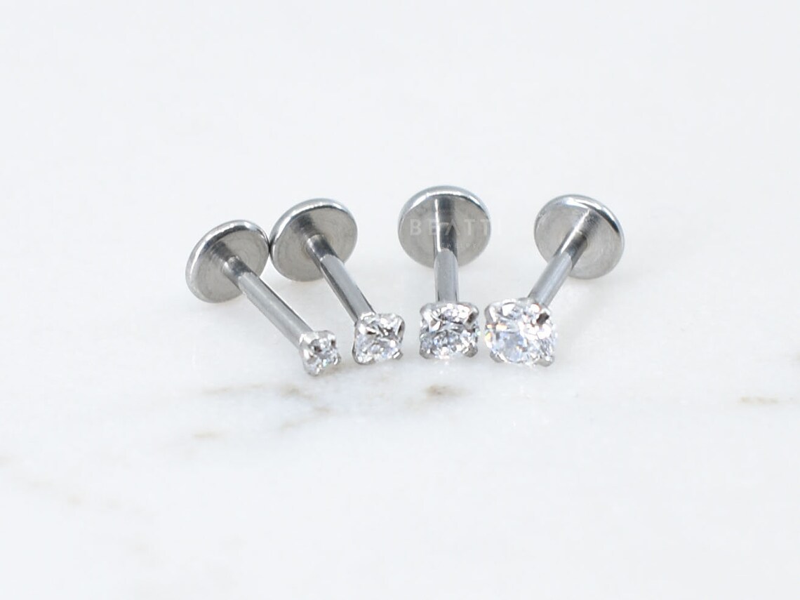 NEW 18G Tiny Threadless Push Pin Labret Stud 1.5mm 3mm Etsy