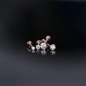 16G/18G/20G • Tiny Threadless Push Pin Labret Stud • Rose Gold Labret • 1.5mm - 3mm • Tragus stud • Flat Back Earring • Nose Stud