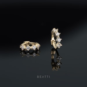 Mini Crown CZ Huggie