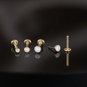 NEW ‣ 20G/18G/16G Verified Titanium Opal Threadless Stud • Hypoallergenic Piercing • Helix Stud • Cartilage Stud • Nose Stud