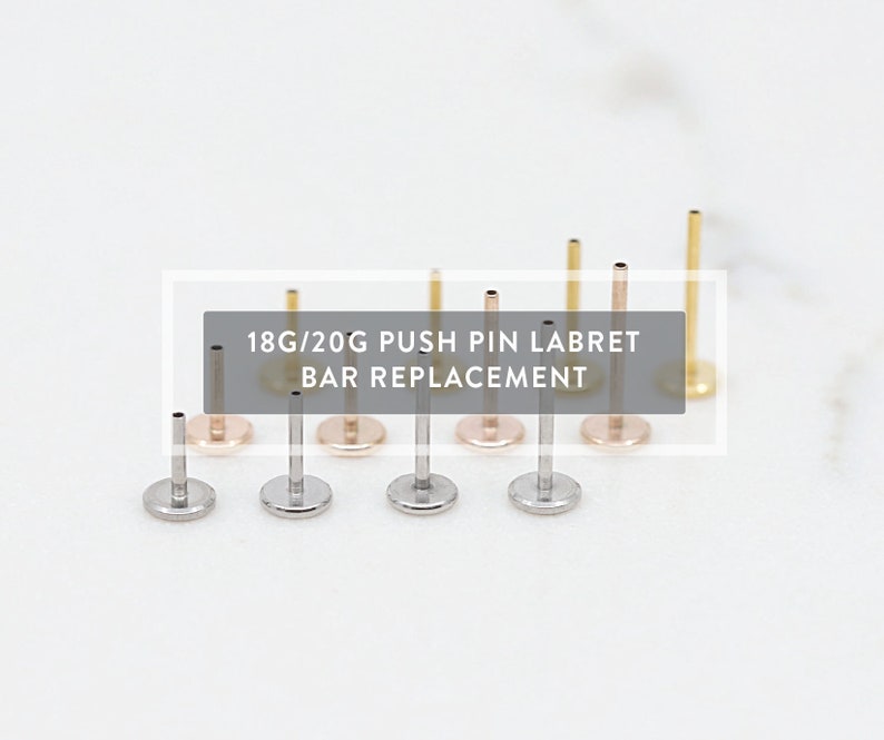 18G/20G Push Pin Labret Bar Replacement Parts and Back Etsy