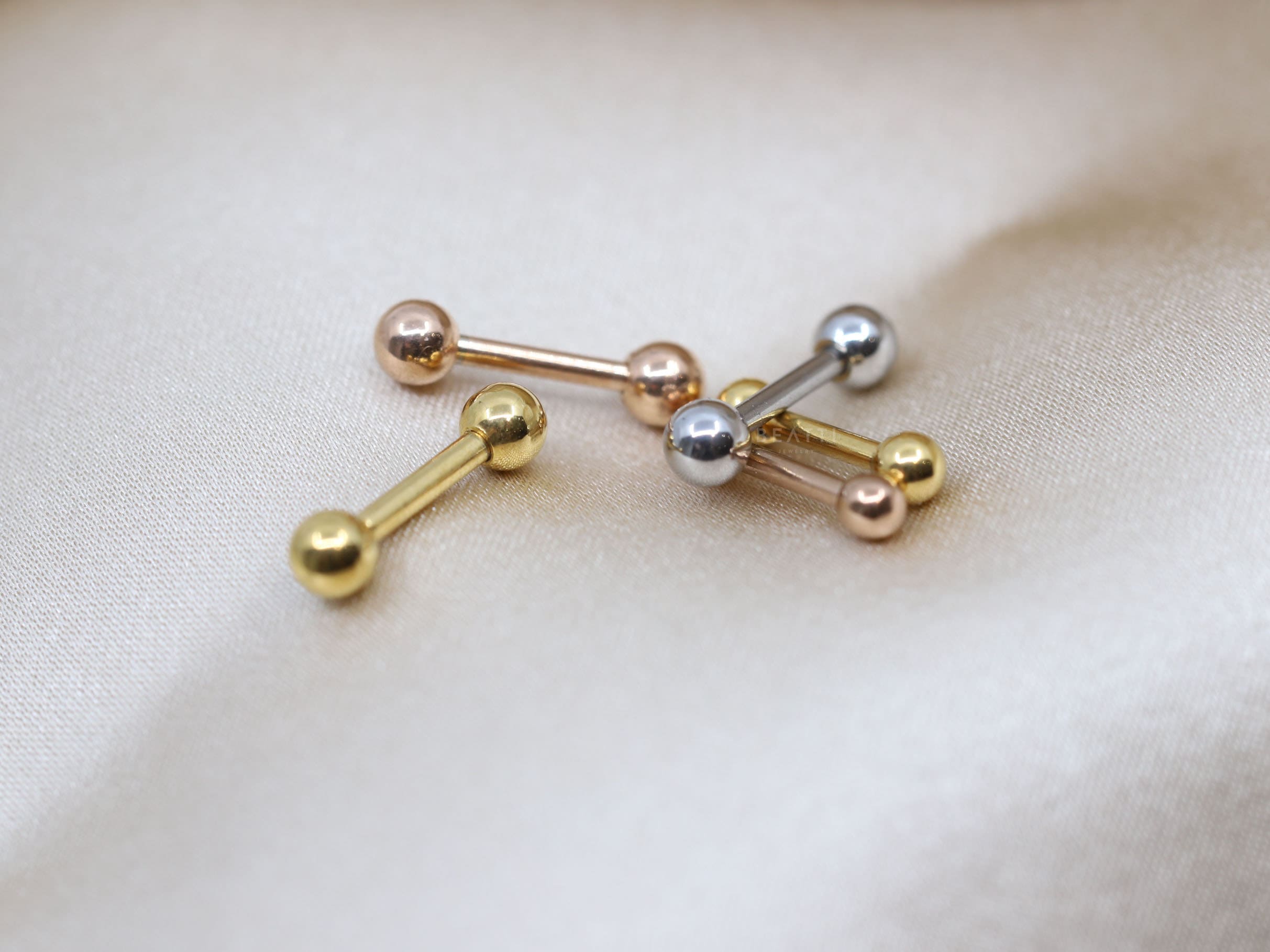 16g Straight barbell ball back earring post helix body jewelry