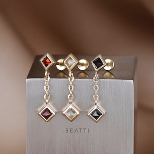 Daphne • BEATTI Natural Gemstone Threadless Flat Back Earring  • Gemstone Cartilage Earring • Push Pin Stud