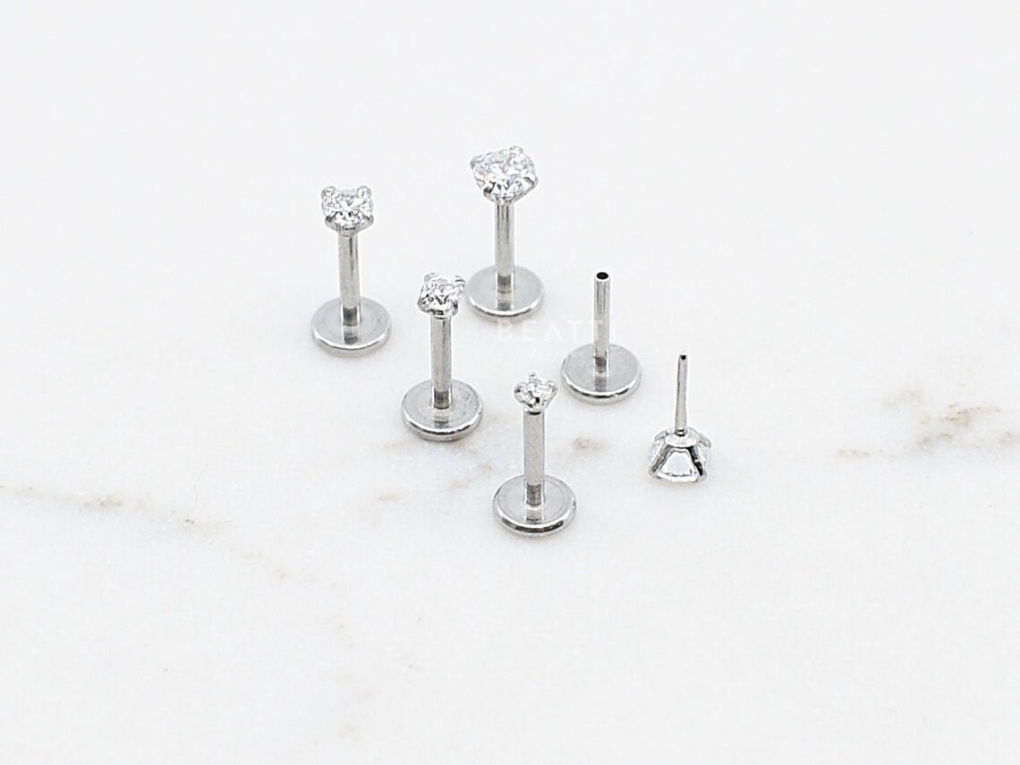 NEW 18G Tiny Threadless Push Pin Labret Stud 1.5mm 3mm Etsy