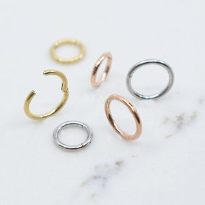 16G/18G Tiny Cartilage Hoop Seamless Hinged Clicker Hoop Cartilage Hoop 316L SS Daith Earring Clicker Helix earring Segment Ring image 5