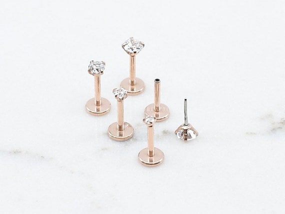 Tiny Crystal Push Pin Flat Back Earring