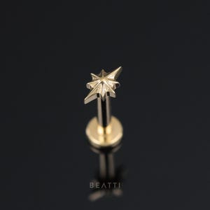 NEW ‣ Ultra Tiny North Star Threadless Stud • Verified Titanium Flat Back Earring • Hypoallergenic Piercing • Helix • Cartilage Piercing